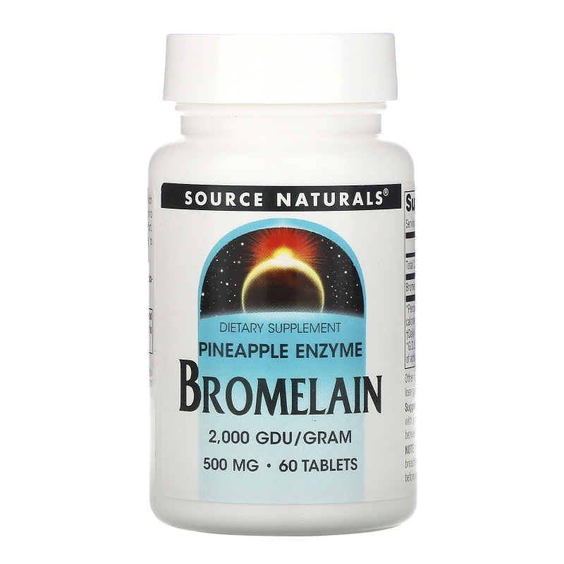 Source Naturals, Бромелаин, 2000 GDU/г, 500 мг, 60 таблеток