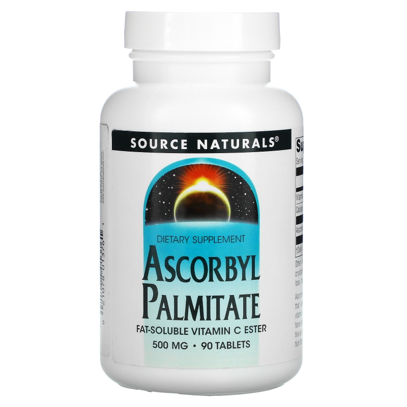 Source Naturals, Аскорбилпальмитат, 500 мг, 90 таблеток