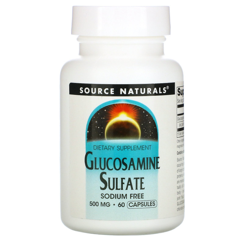 Source Naturals, Глюкозамин сульфат, 500 мг, 60 капсул