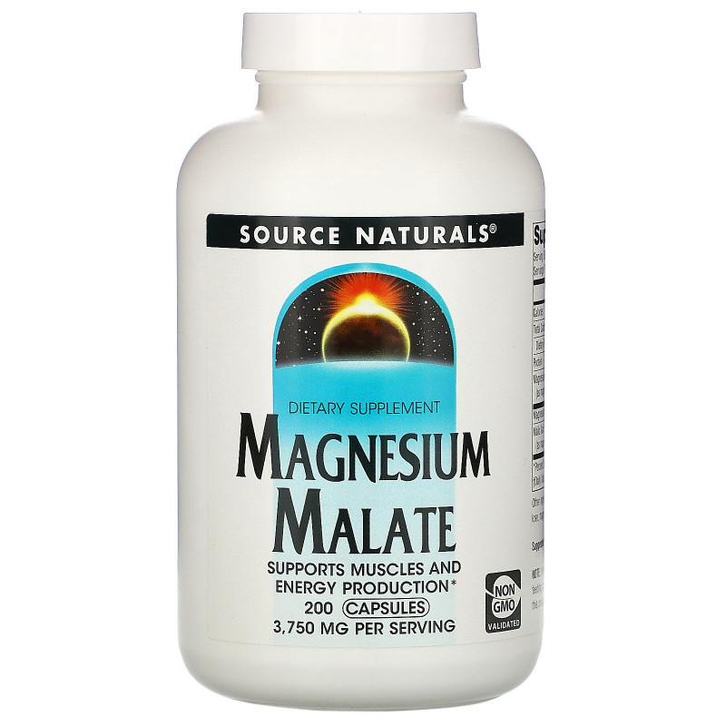 Source Naturals, Малат магния, 625 мг, 200 капсул