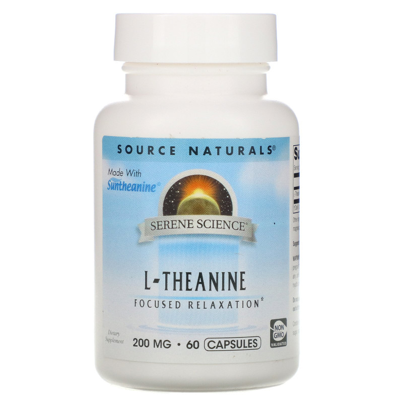 Source Naturals, L-Тианин, 200 мг, 60 капсул