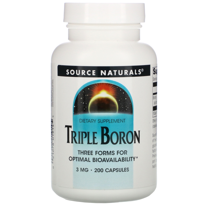 Source Naturals, Тройной бор, 3 мг, 200 капсул