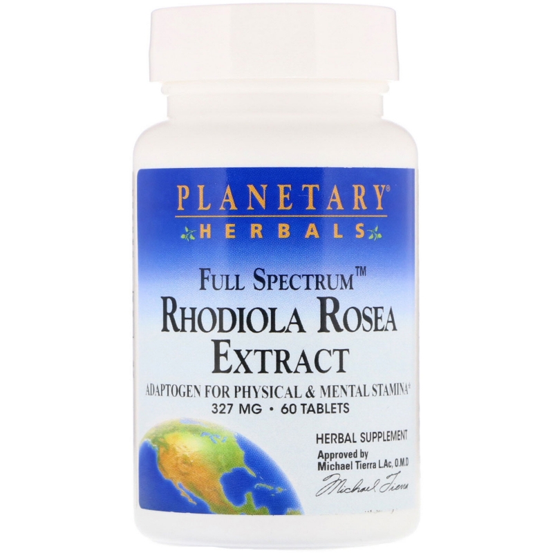 Planetary Herbals, Экстракт родиолы розовой, Полный спектр действия, 327 мг, 60 таблеток