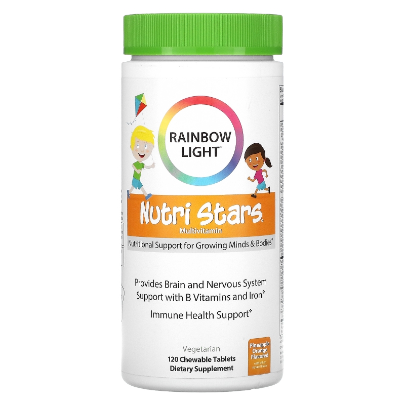 Rainbow Light, Nutri Stars, жевательные мультивитамины, фруктовый вкус, 120 жевательных таблеток