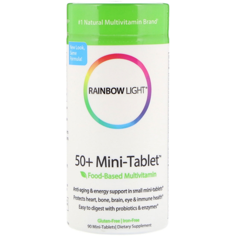 Rainbow Light, Мини-таблетки 50+, мультивитамины на основе продуктов питания, 90 мини-таблеток