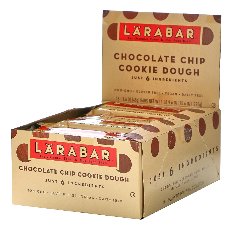 Larabar, Батончики с шоколадной крошкой  Cookie Dough, 16 батончиков, 1.6 унций (45 г) каждый