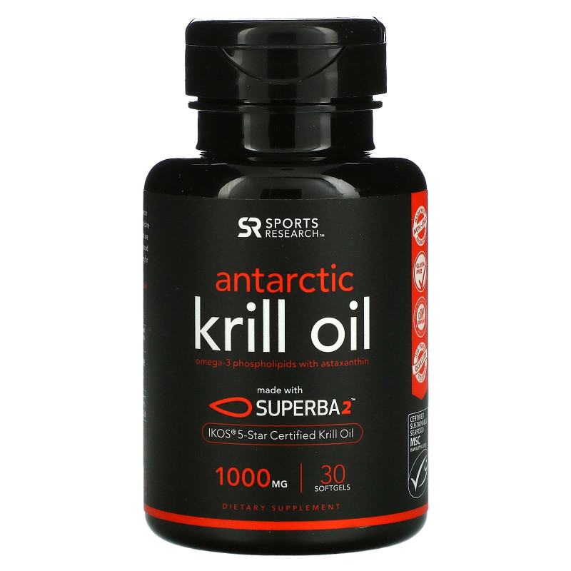 Sports Research, Antarctic Krill Oil with Astaxanthin, 1000 mg, 30 Softgels