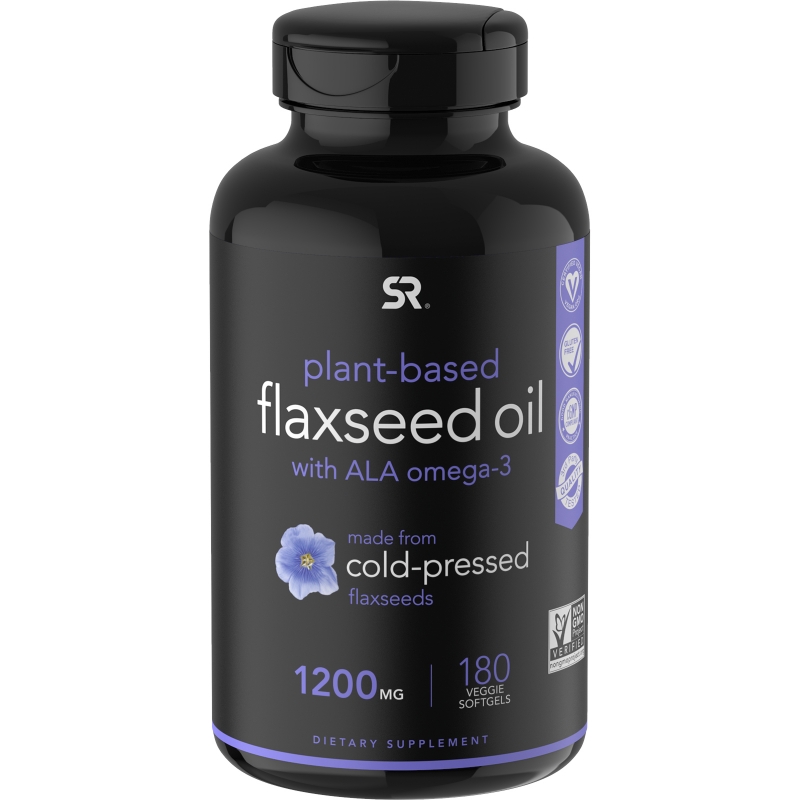 Sports Research, Flaxseed Oil with Plant Based Omega-3, 1200 mg , 180 Veggie Softgels