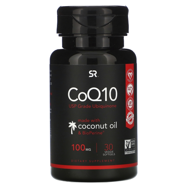 Sports Research, CoQ10 with Bioperine & Organic Coconut Oil, 100 mg, 30 Veggie Softgels