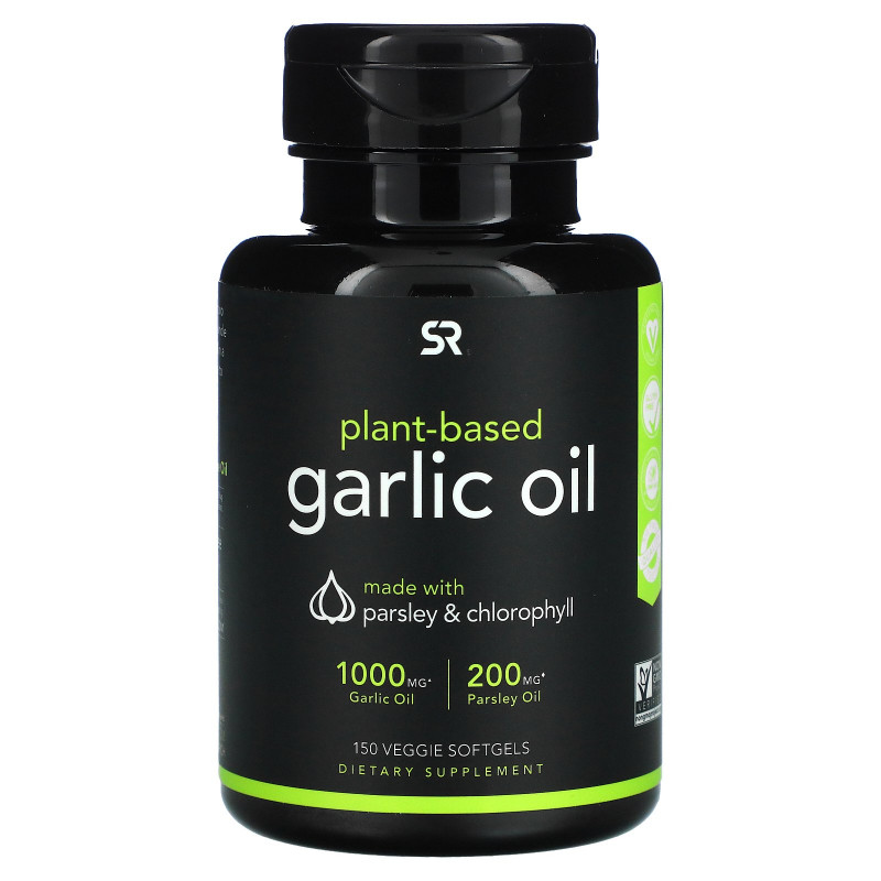 Sports Research, Plant Based, Garlic Oil with Parsley & Chlorophyll, 150 Veggie Softgels