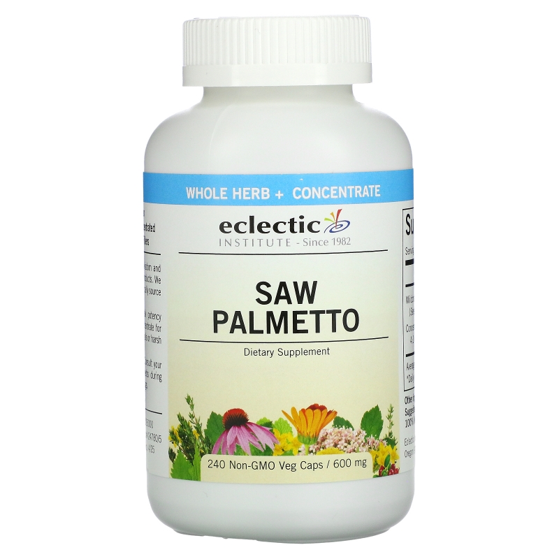 Eclectic Institute, Пальма сиреноя, 600 мг, 240 растительных капсул без ГМО