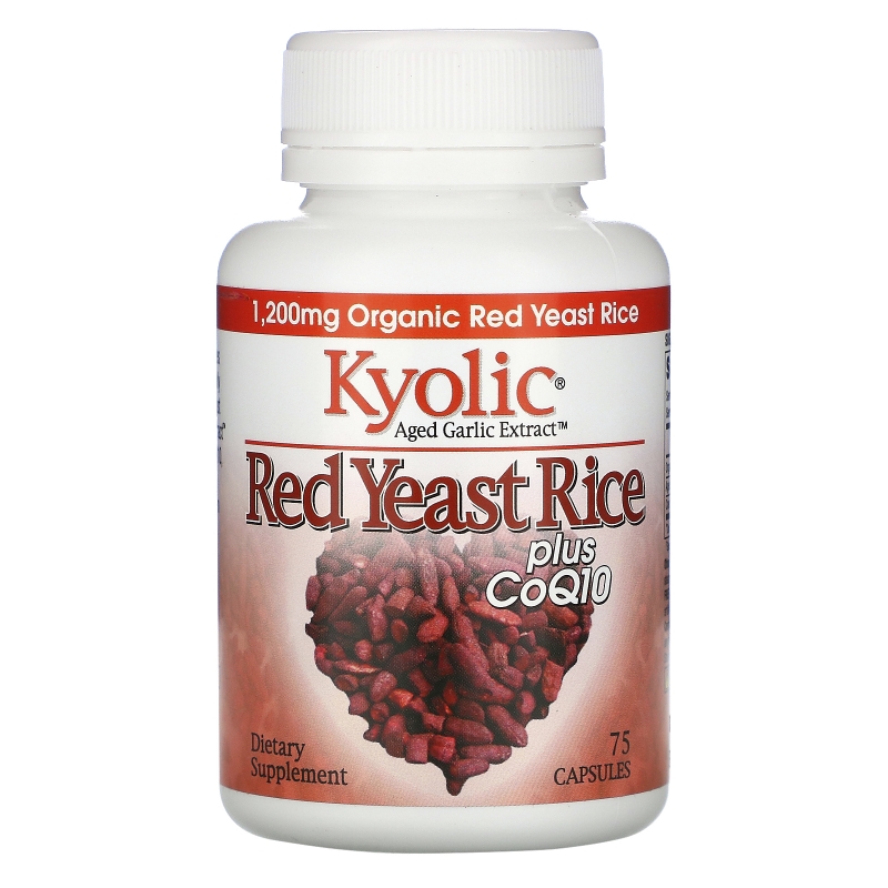 Kyolic, Экстракт возрастного чеснока, красный дрожжевой рис, плюс CoQ10 75 капсул