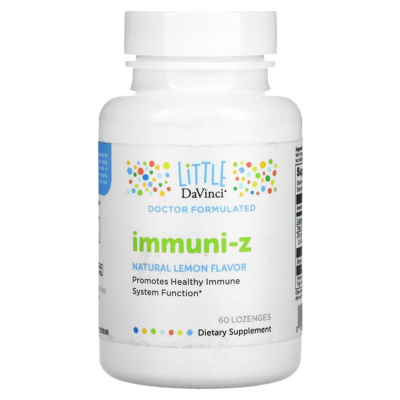 Little DaVinci, Immuni-Z, добавка для укрепления иммунитета, натуральный лимонный вкус, 60 пастилок