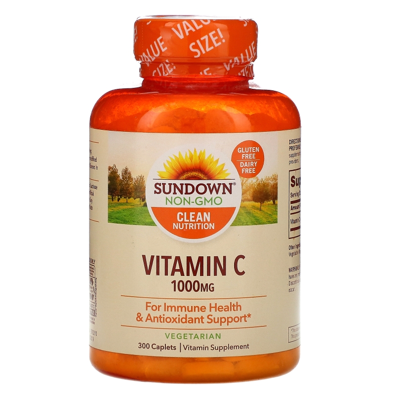 Sundown Naturals, Витамин C, 1000 мг, 300 капсуловидных таблеток