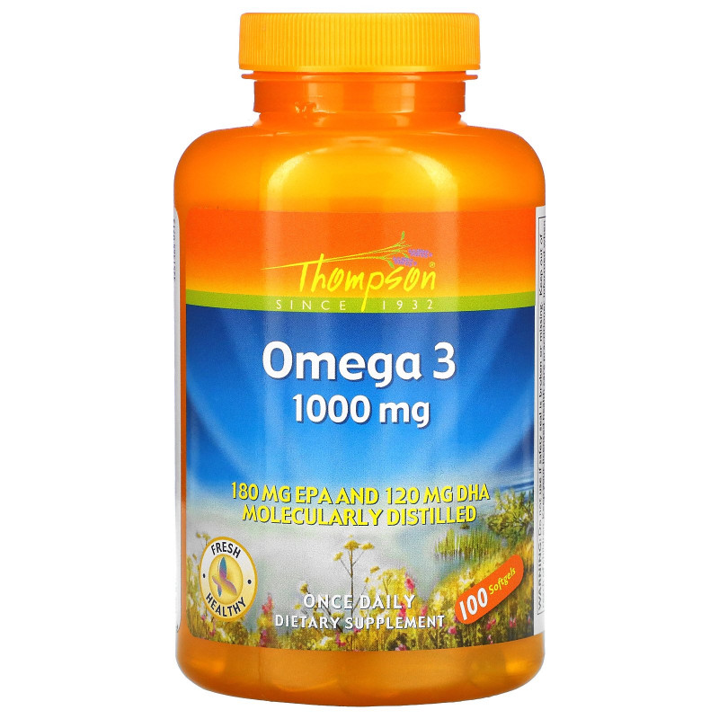 Thompson, Омега 3, 1000 мг, 100 капсул