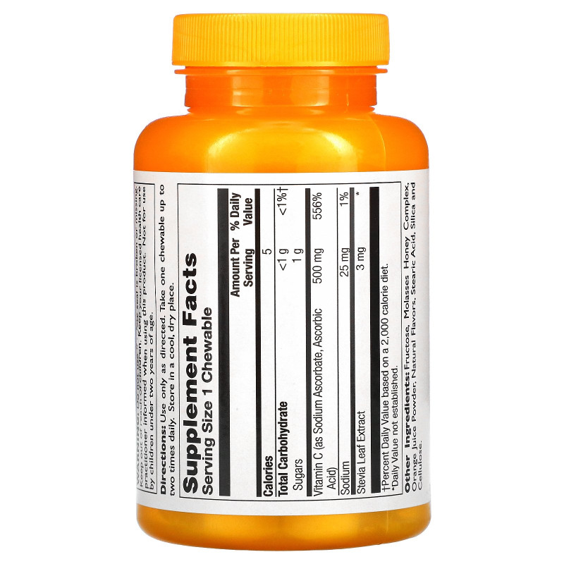 Thompson, Витамин C 500 мг, Оригинальный апельсиновый вкус, 60 жевательных таблеток