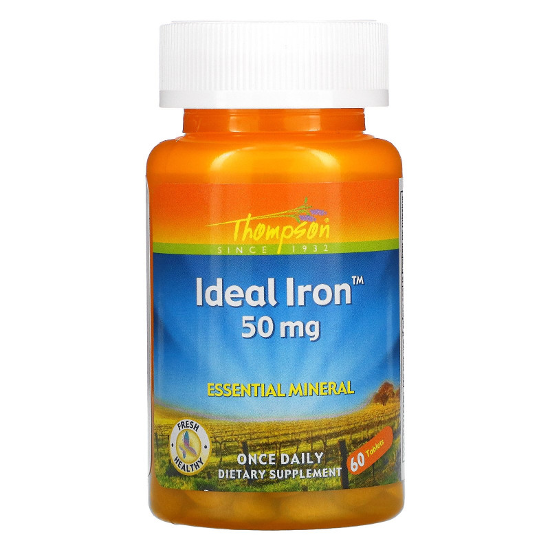Thompson, Идеальное железо, 50 мг, 60 таблеток