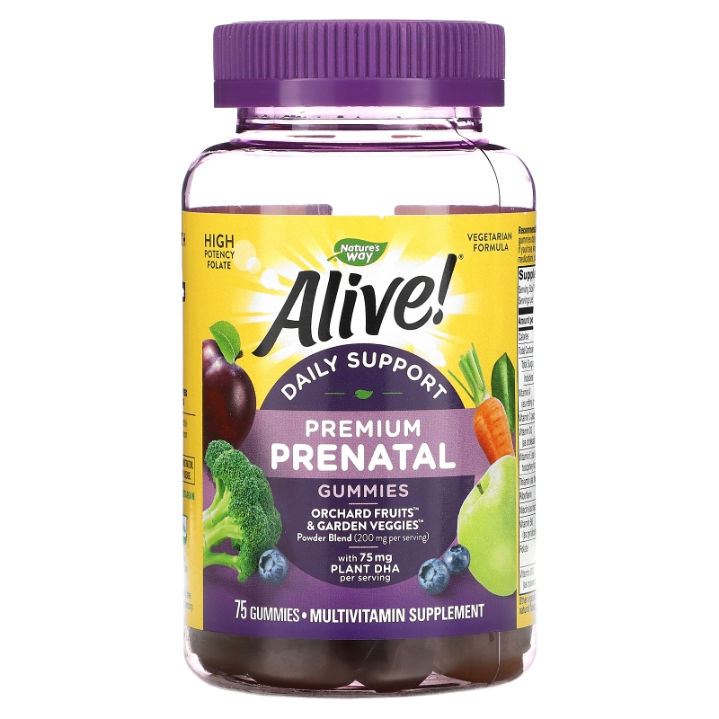 Nature's Way, Alive! Prenatal Vitamins, 75 Gummies