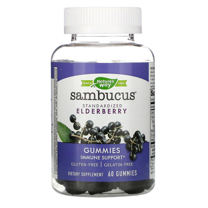 Nature's Way, Sambucus, Standardized Elderberry, 60 Gummies