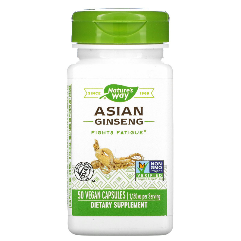 Nature's Way, Asian Ginseng, 1,120 mg, 50 Vegan Capsules