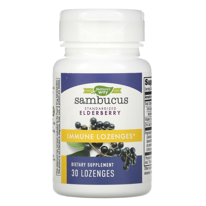 Nature's Way, Sambucus Immune, Elderberry, Standardized , 30 Lozenges