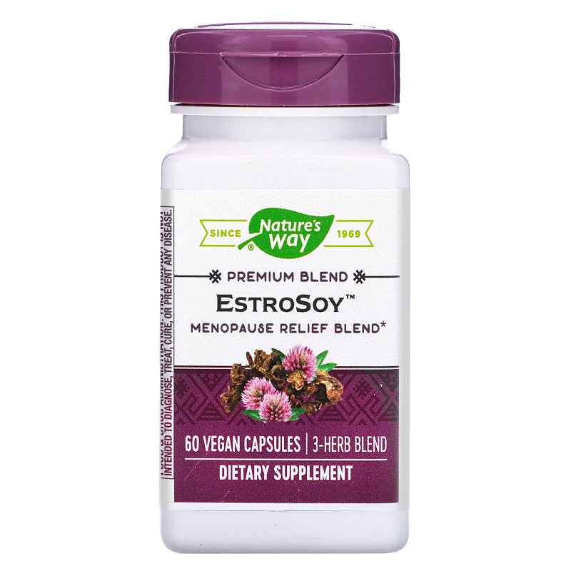Nature's Way, EstroSoy, комплекс для облегчения протекания менопаузы, 60 растительных капсул