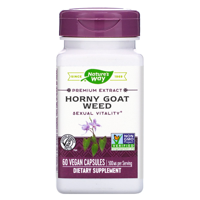Nature's Way, Horny Goat Weed, Standardized, 60 Vegetarian Capsules