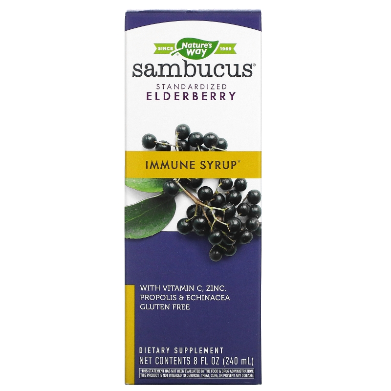 Nature's Way, Sambucus Immune, сироп из бузины, 8 жидких унций (240 мл)