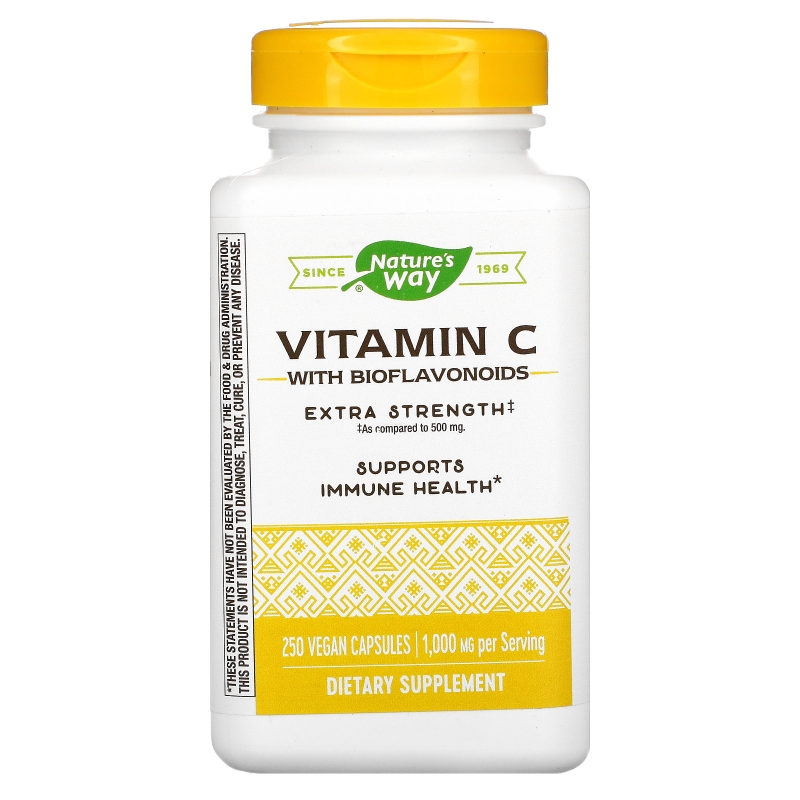 Nature's Way, Витамин С с биофлавоноидами, 1000 мг, 250 вегетарианских капсул
