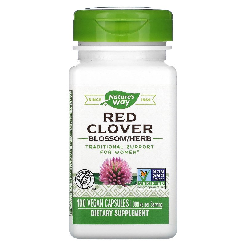 Nature's Way, Красный клевер, цветок/листья, 400 мг, 100 вегетарианских капсул