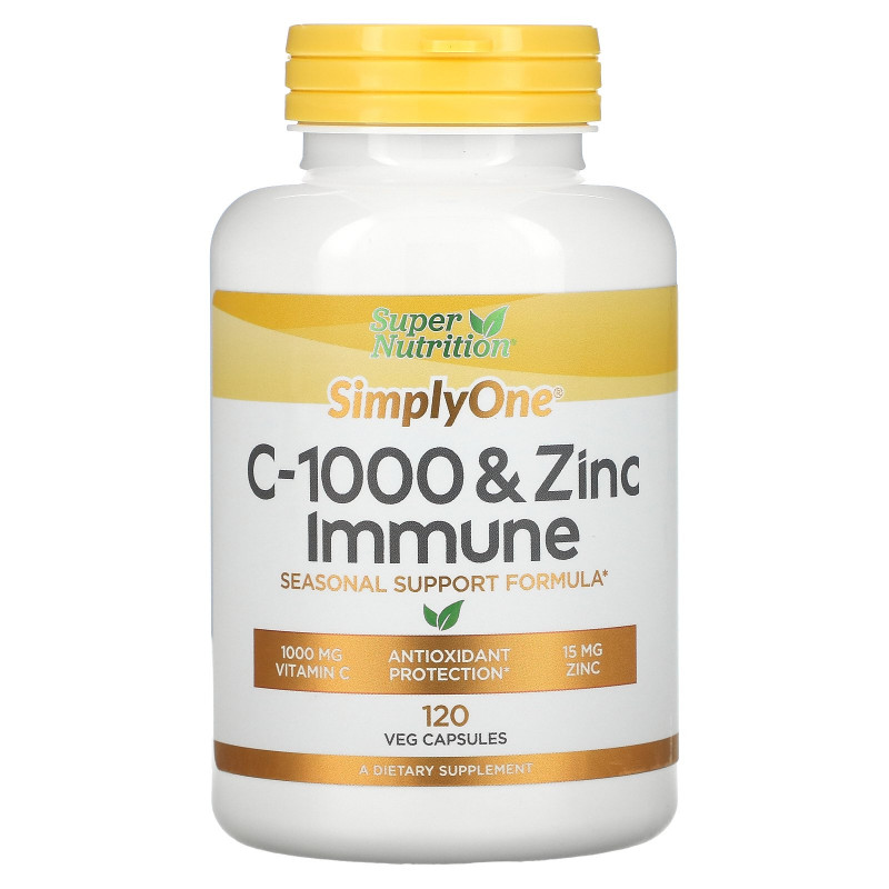Super Nutrition, C-1000 & Zinc Immune, 120 Veg Capsules