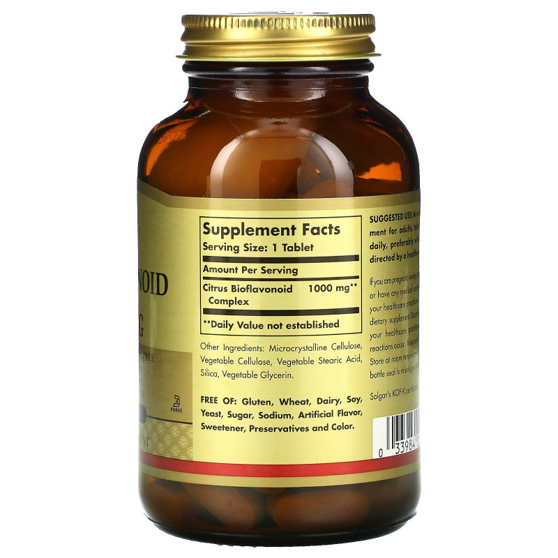 Solgar, Комплекс биофлавоноидов цитрусовых, 1000 мг, 100 таблеток