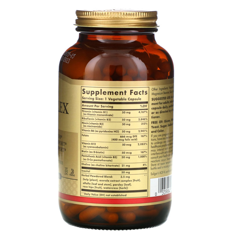 Solgar, Комплекс витаминов В "50", 250 растительных капсул