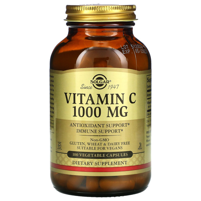 Solgar, Vitamin C, 1000 mg, 100 Vegetable Capsules