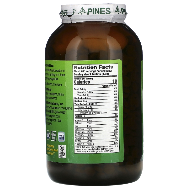 Pines International, Pines, ростки пшеницы, 500 мг, 1400 таблеток