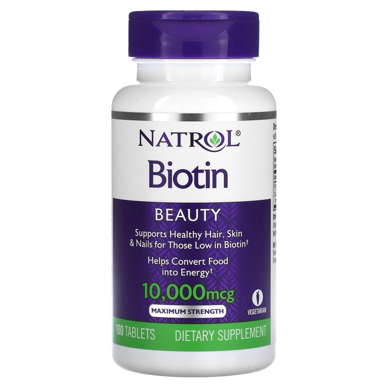 Natrol, Биотин, 10,000 мкг, 100 таблеток