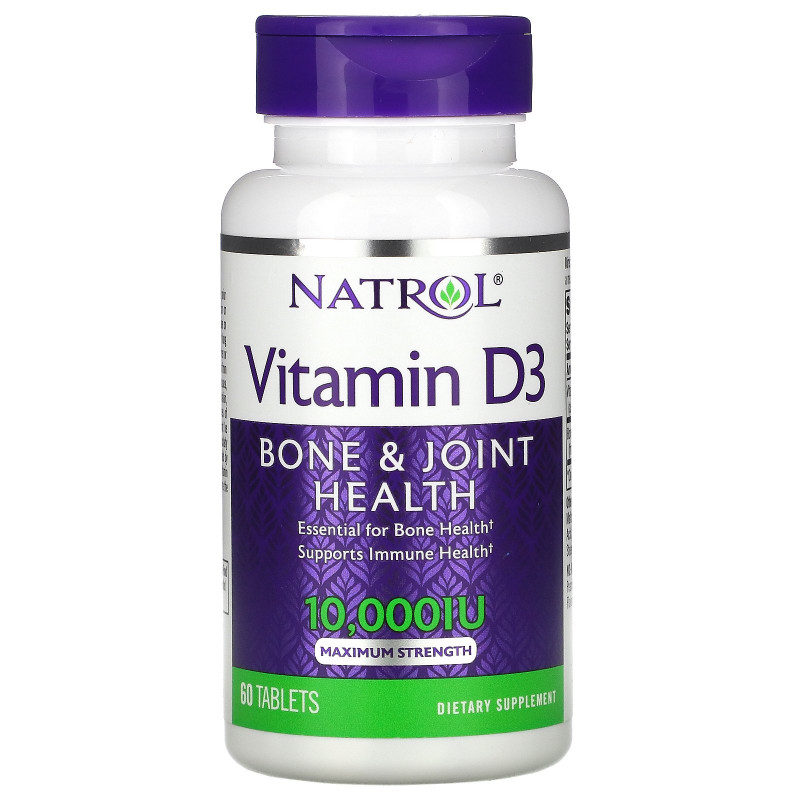 Natrol, Витамин D3, 10 000 IU, 60 таблеток