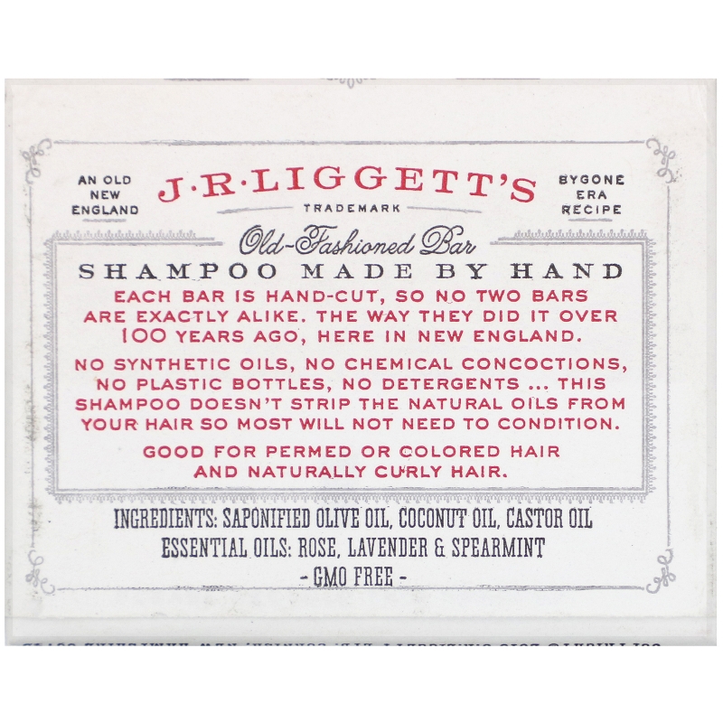 J.R. Liggett's, Традиционный твердый шампунь, 3,5 унции (99 г)