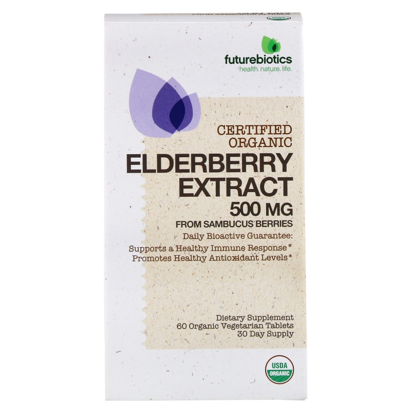 FutureBiotics, Elderberry Extract, 500 mg, 60 Organic Vegetarian Tablets