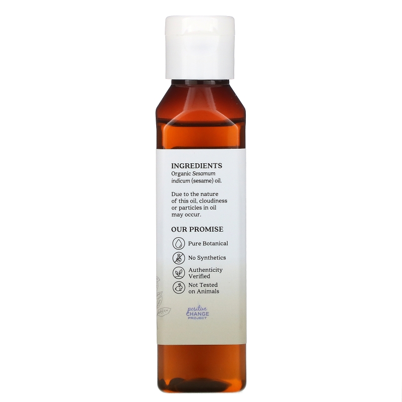 Aura Cacia, Органическое кунжутное масло для ухода за кожей, 4 жидкие унции (118  мл)