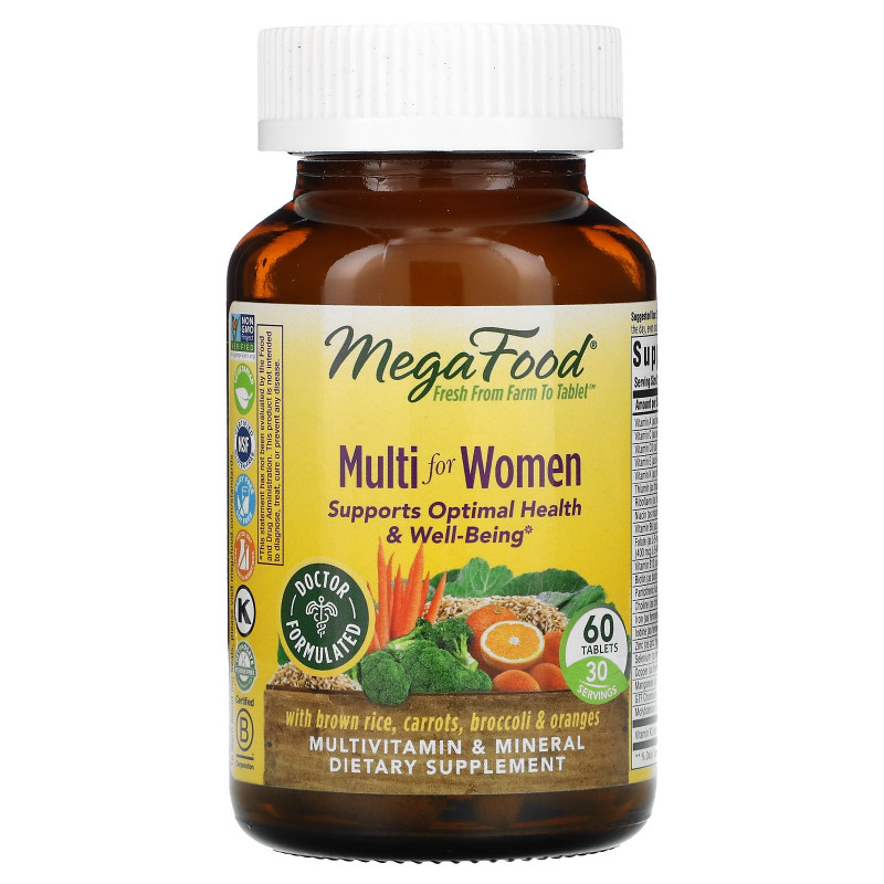 MegaFood, Мультивитамин для женщин, 60 таблеток