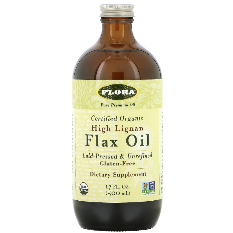Flora, Органическое льняное масло с лигнином, 17 жидких унций (500 мл)