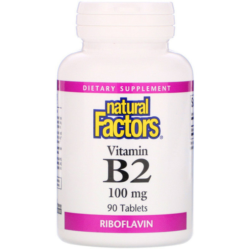 Natural Factors, Vitamin B2 Riboflavin, 100 mg, 90 Tablets