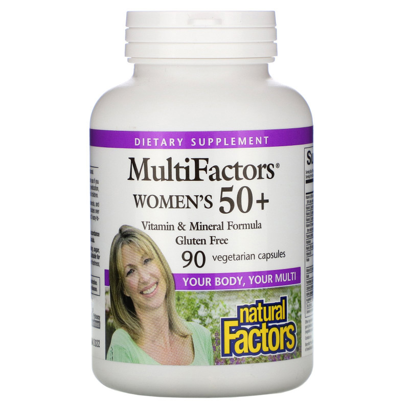 Natural Factors, MultiFactors, Женские капсулы 50 +, 90 растительных капсул