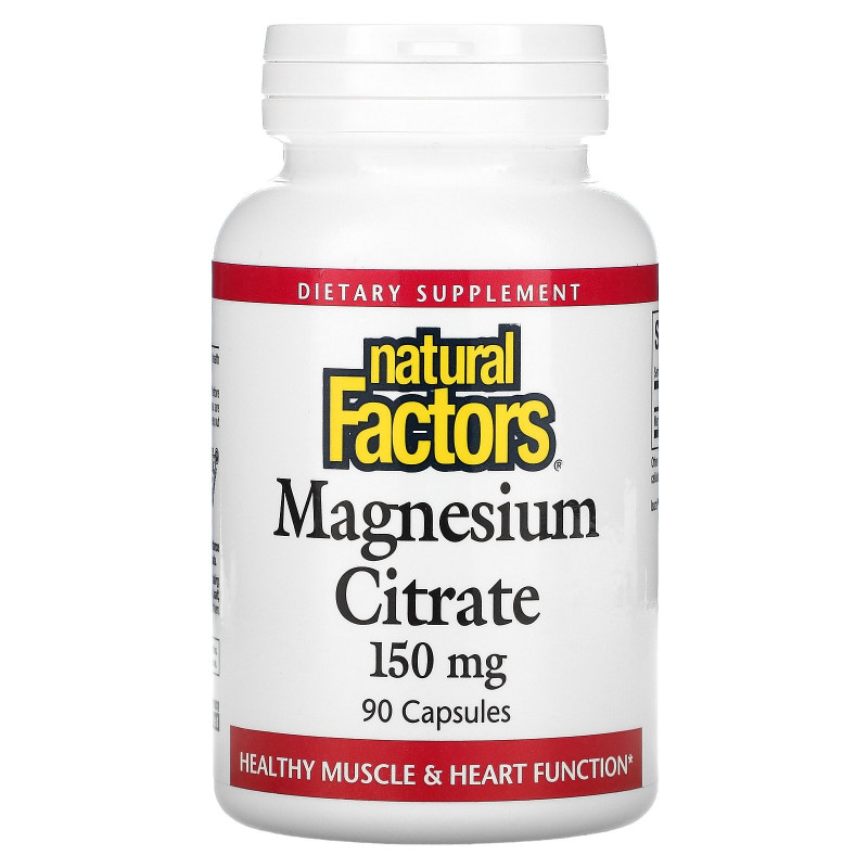 Natural Factors, Сульфат магния, 150 мг, 90 капсул