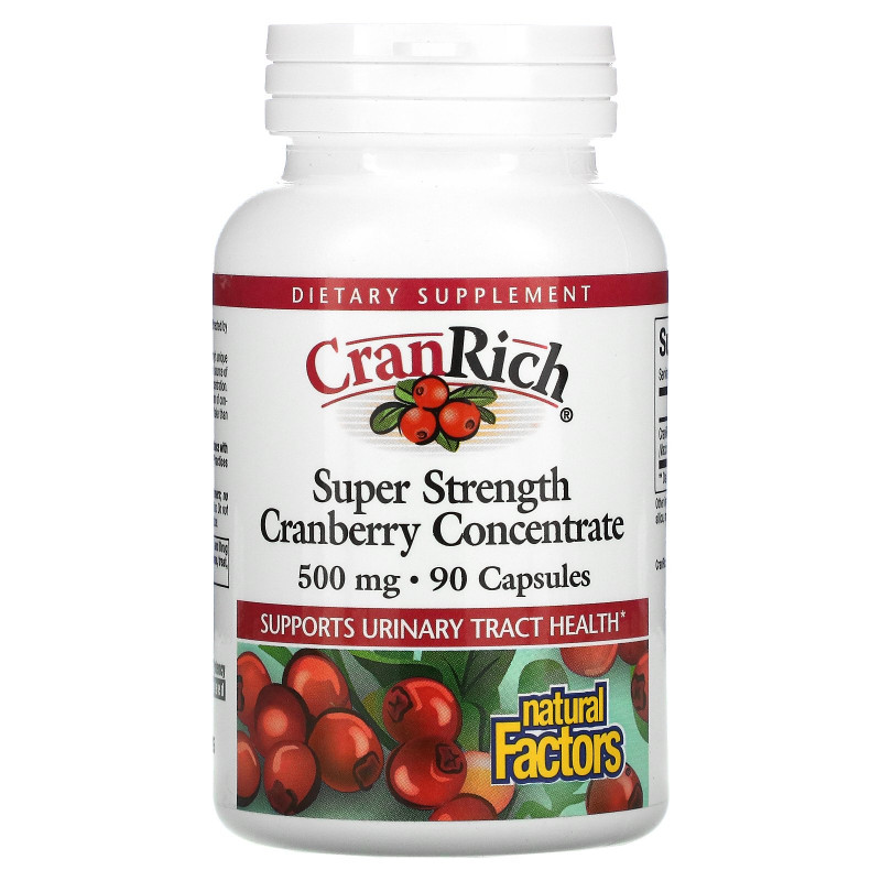 Natural Factors, CranRich, Клюквенный супер концентрат, 500 мг, 90 капсул