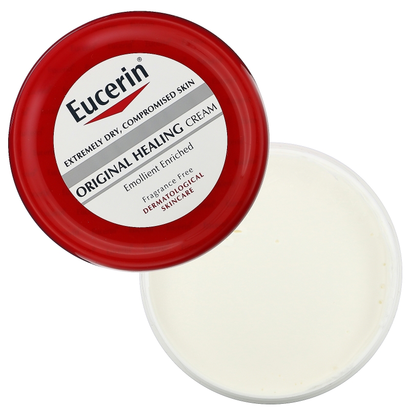 Eucerin, Оригинальное целебное средство, крем для очень сухой кожи, чувствительная кожа, без запаха, 454 г (16 унций)