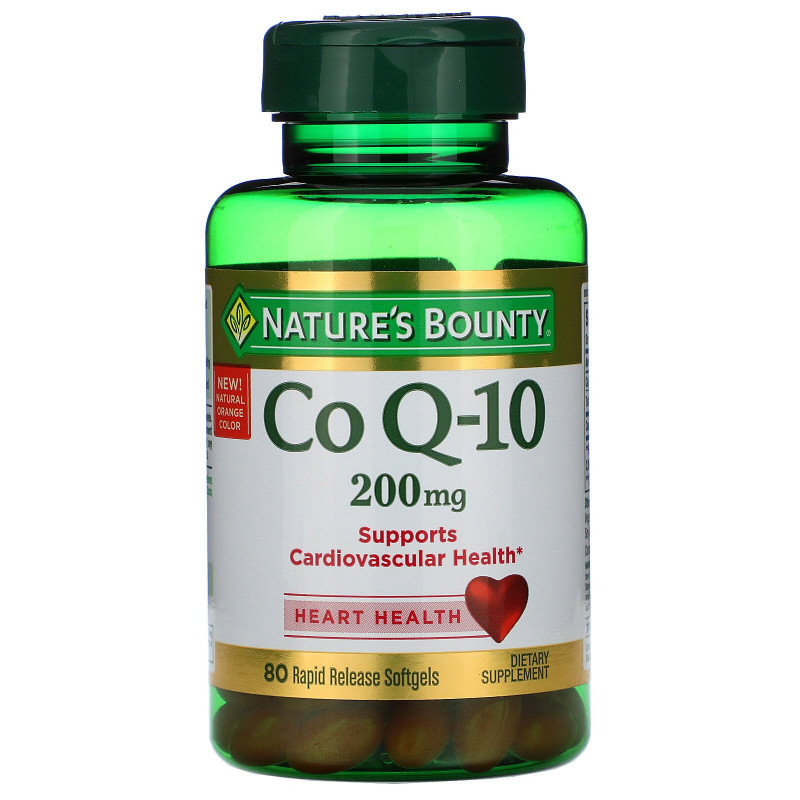 Nature's Bounty, Коэнзим Q-10, 200 мг, 80 мягких капсул с быстрым высвобождением
