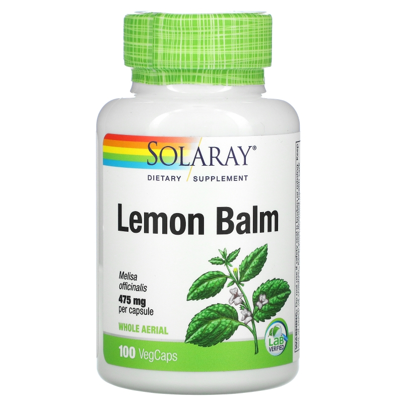 Solaray, Мята лимонная, 475 мг, 100 капсул с оболочкой из ингредиентов растительного происхождения