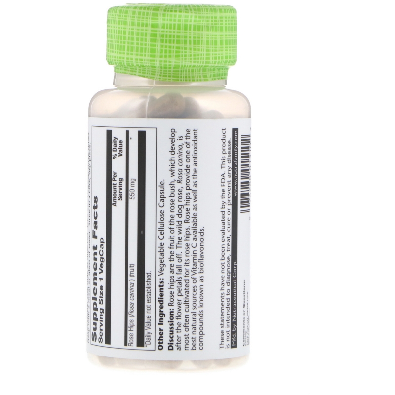 Solaray, Шиповник, 550 мг, 100 легко глотаемых капсул
